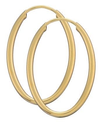 BNH Dame blanke 8 kt rødguld Ovale øre creoler, 19x28 mm x 2,0 mm